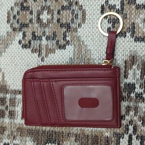 Time and Tru Women's Quilted Faux Leather Wallet, Burgundy